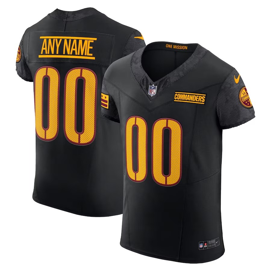 Men's Washington Commanders Nike Black Alternate Vapor F.U.S.E. Elite Custom Jersey - Jersey