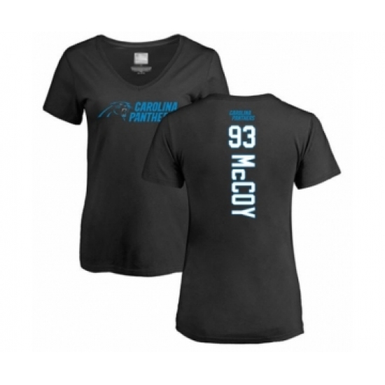 Football Women's Carolina Panthers #93 Gerald McCoy Black Backer T-Shirt - Jersey