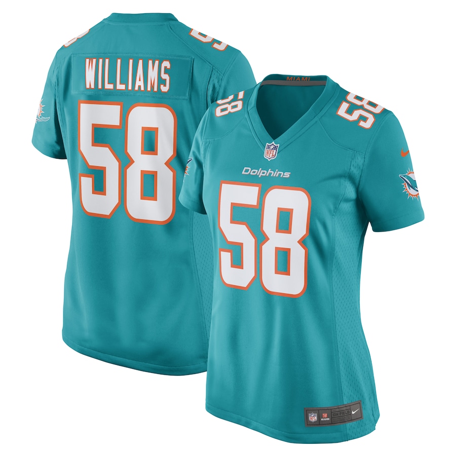 Women's Miami Dolphins Connor Williams Nike Aqua Game Player Jersey - Jersey