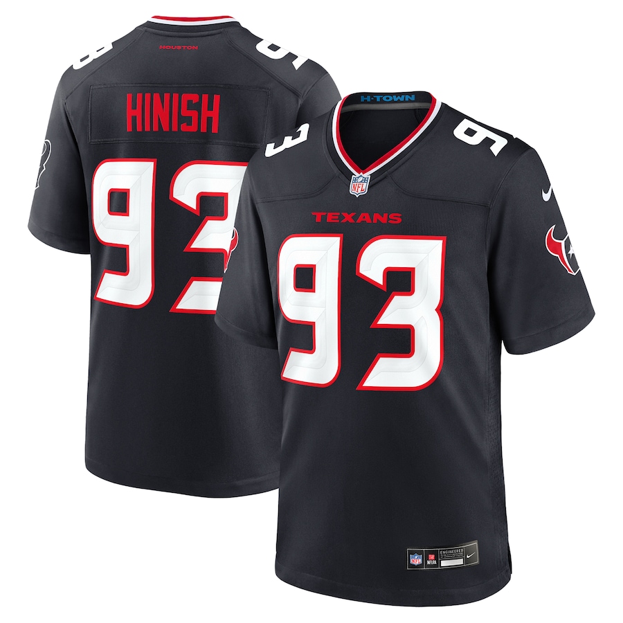 Men's Houston Texans Kurt Hinish Nike Navy Team Game Jersey - Jersey