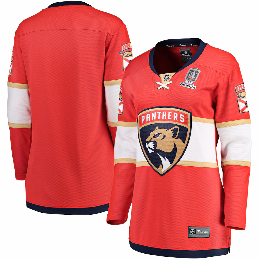 Women's Florida Panthers Fanatics Red Home 2024 Stanley Cup Champions Breakaway Jersey - Jersey