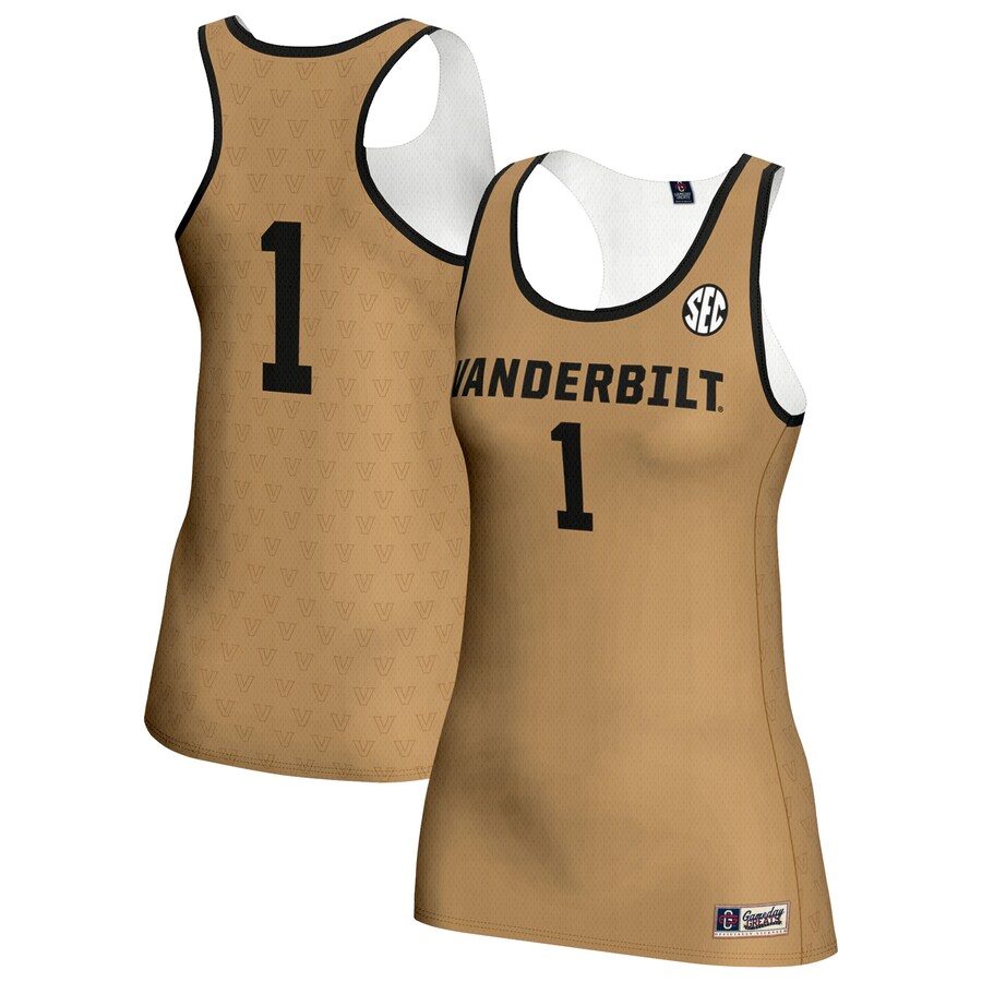 Unisex GameDay Greats #1 Gold Vanderbilt Commodores Women's Volleyball Lightweight Fashion Jersey - Jersey