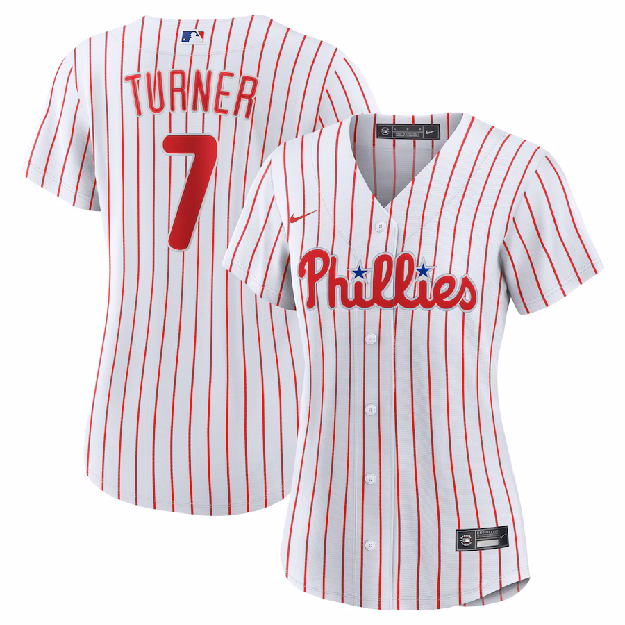 Women's Philadelphia Phillies Trea Turner Nike White Home Replica Player Jersey - Jersey