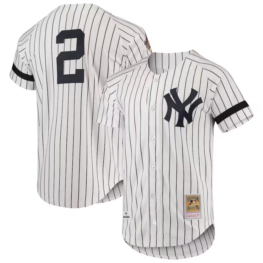 Men's New York Yankees Mitchell & Ness White Cooperstown Collection 1996 Authentic Home Jersey - Jersey