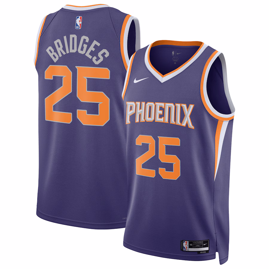 Unisex Phoenix Suns Mikal Bridges Nike Purple Swingman Jersey - Icon Edition - Jersey