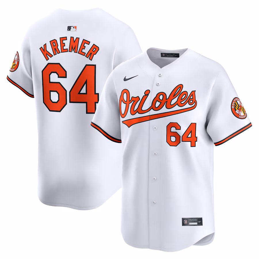Men's Baltimore Orioles Dean Kremer Nike White Home Limited Player Jersey - Jersey