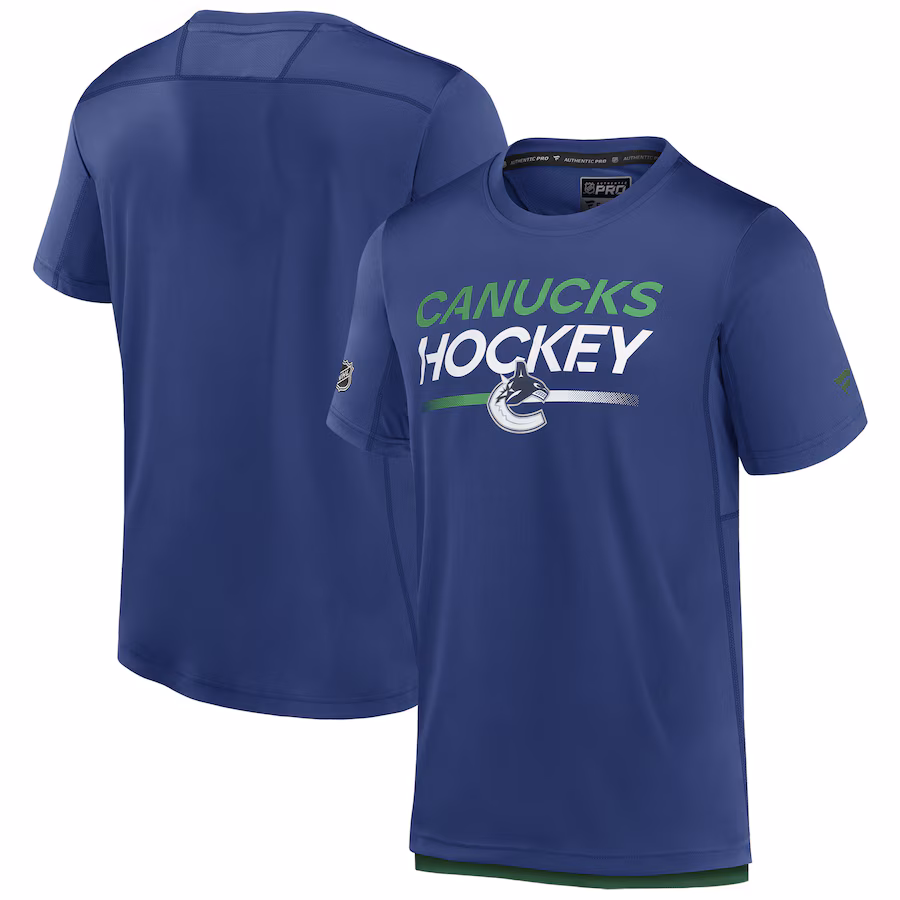 Men's Vancouver Canucks Fanatics Cobalt Tech T-Shirt - Jersey