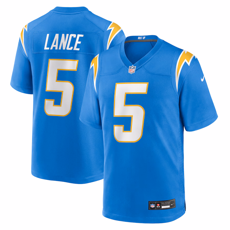 Men's Los Angeles Chargers Trey Lance Nike Powder Blue Team Game Jersey - Jersey
