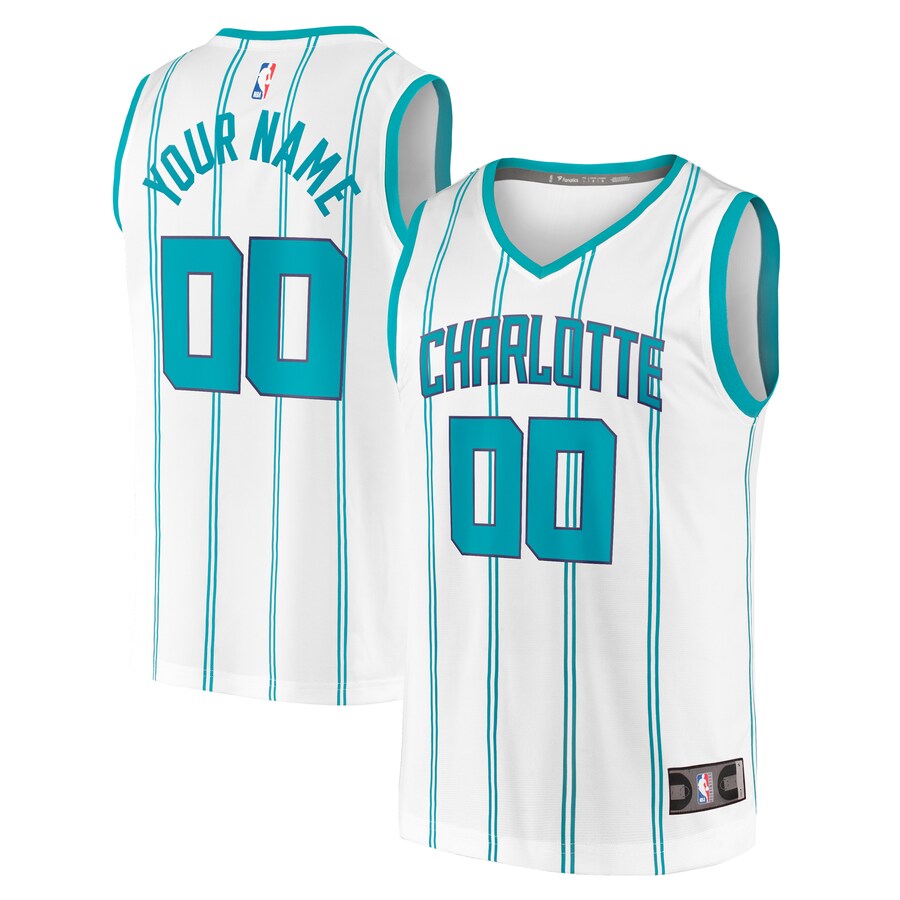 Men's Charlotte Hornets Fanatics White Fast Break Custom Replica Jersey - Association Edition - Jersey