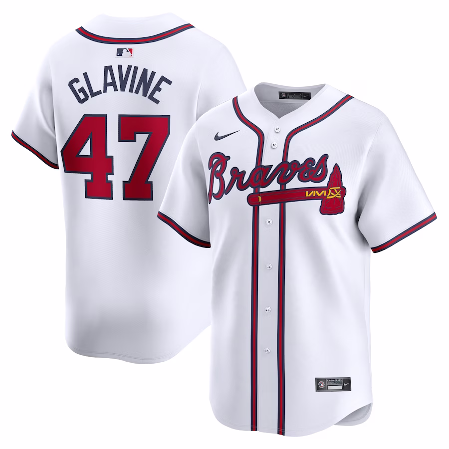 Men's Atlanta Braves Tom Glavine Nike White Home Limited Player Jersey - Jersey
