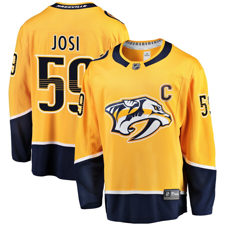 Men's Nashville Predators Roman Josi Fanatics Branded Gold Breakaway Player Jersey - Jersey