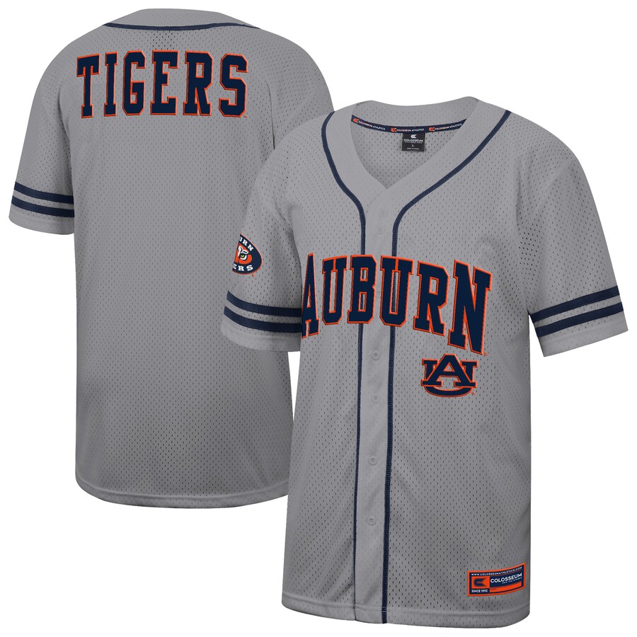 Men's Colosseum Gray Auburn Tigers Free Spirited Baseball Jersey - Jersey