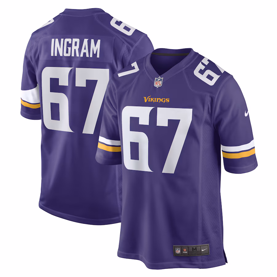 Men's Minnesota Vikings Ed Ingram Nike Purple Game Player Jersey - Jersey