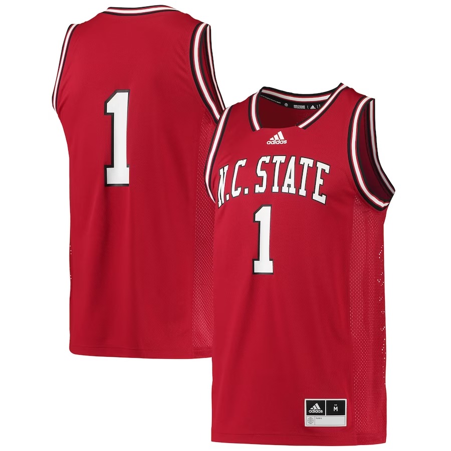 #1 NC State Wolfpack adidas Reverse Retro Jersey - Red - Jersey