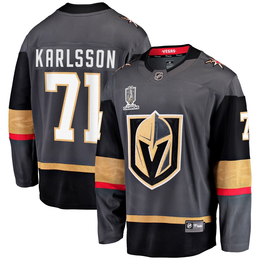 Men's Vegas Golden Knights William Karlsson Fanatics Branded Black 2023 Stanley Cup Champions Alternate Breakaway Player Jersey - Jersey