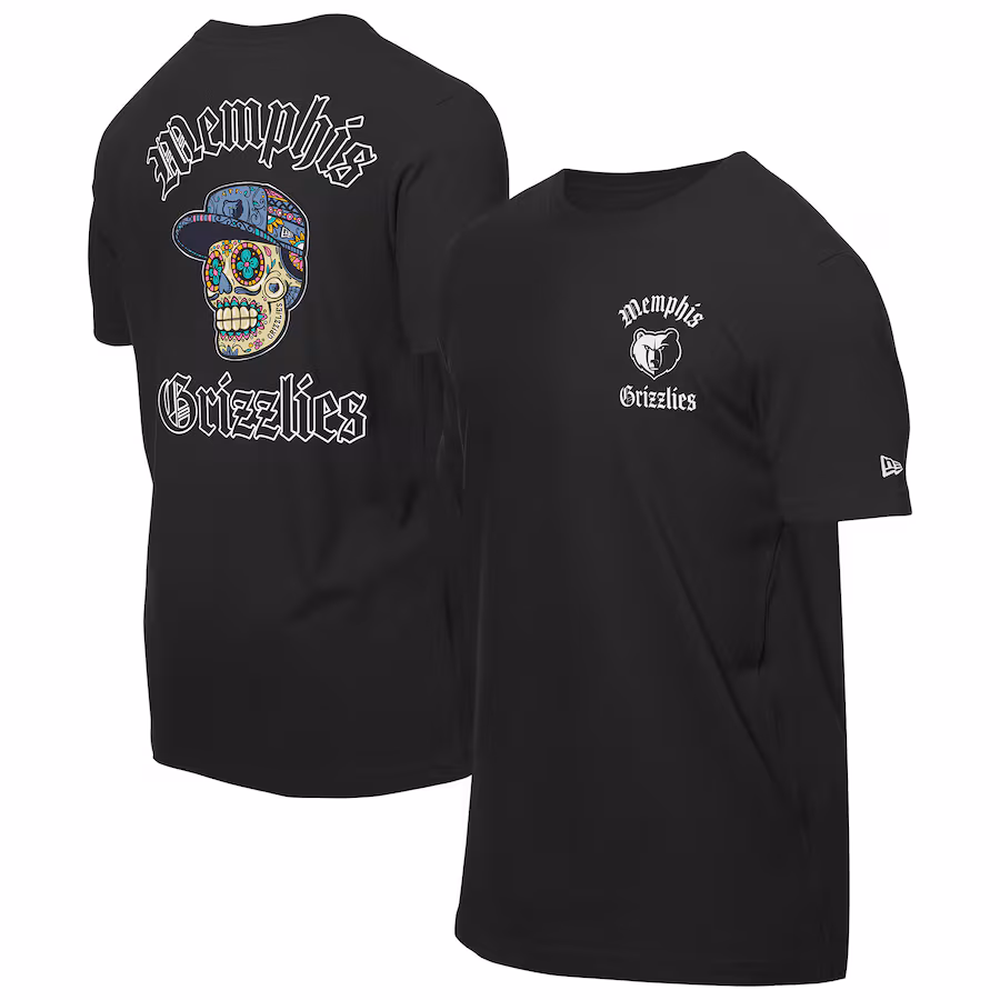 Men's Memphis Grizzlies New Era Black Sugar Skulls T-Shirt - Jersey