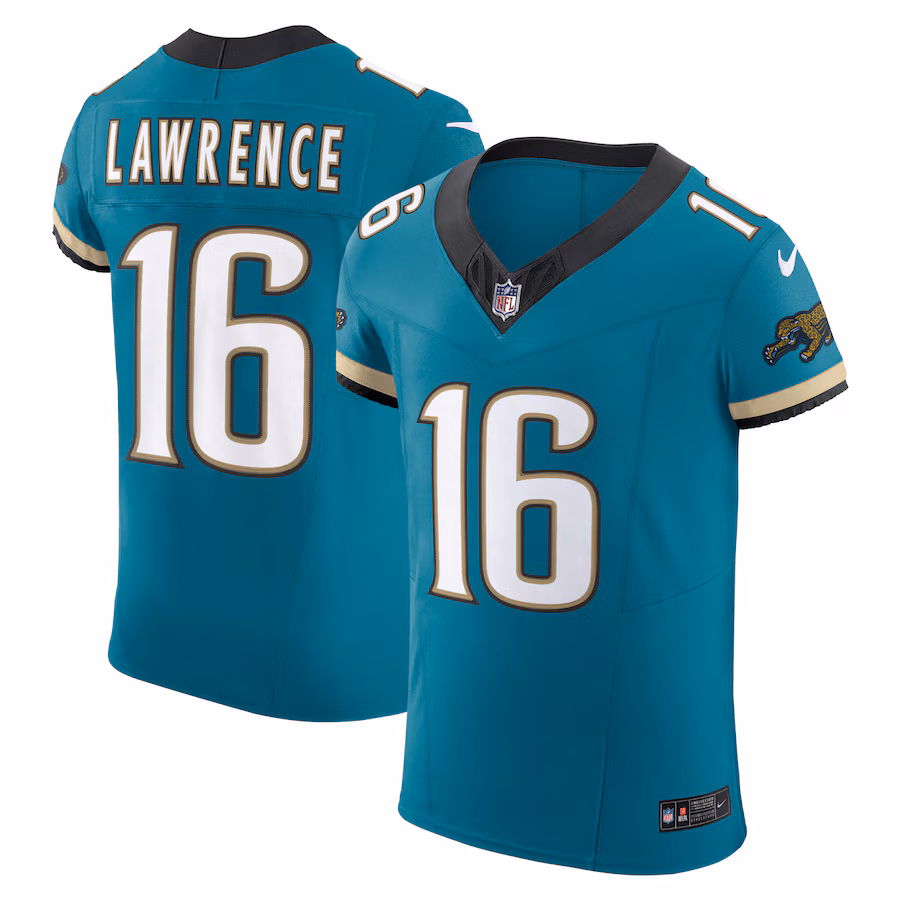 Men's Jacksonville Jaguars Trevor Lawrence Nike Teal Prowler Throwback Vapor F.U.S.E. Elite Jersey - Jersey