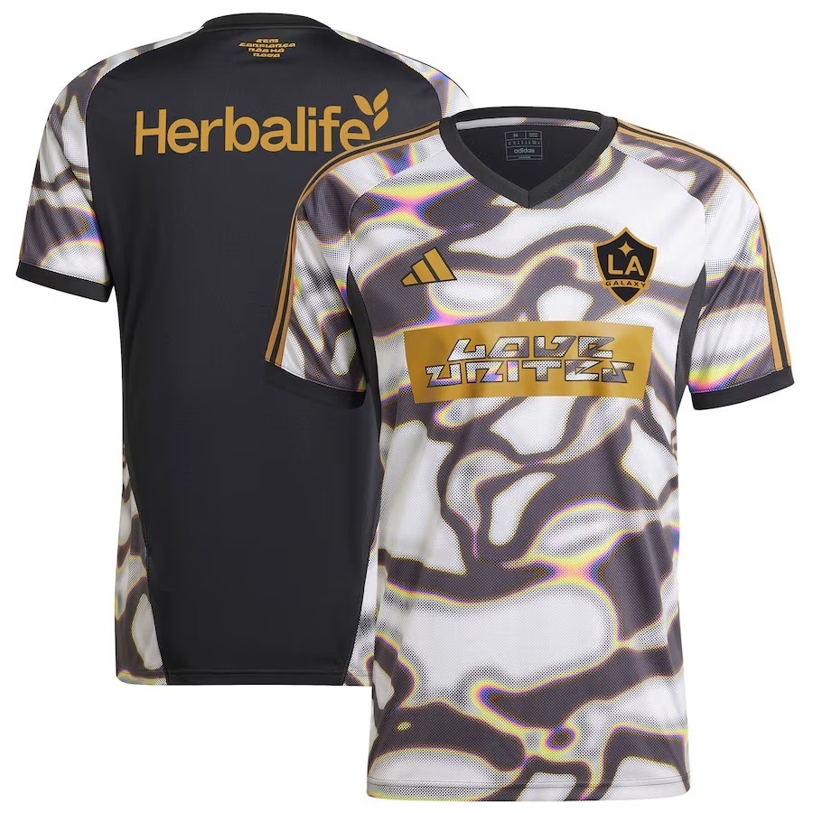 Men's LA Galaxy adidas Black 2024 Pride Pre-Match Top - Jersey