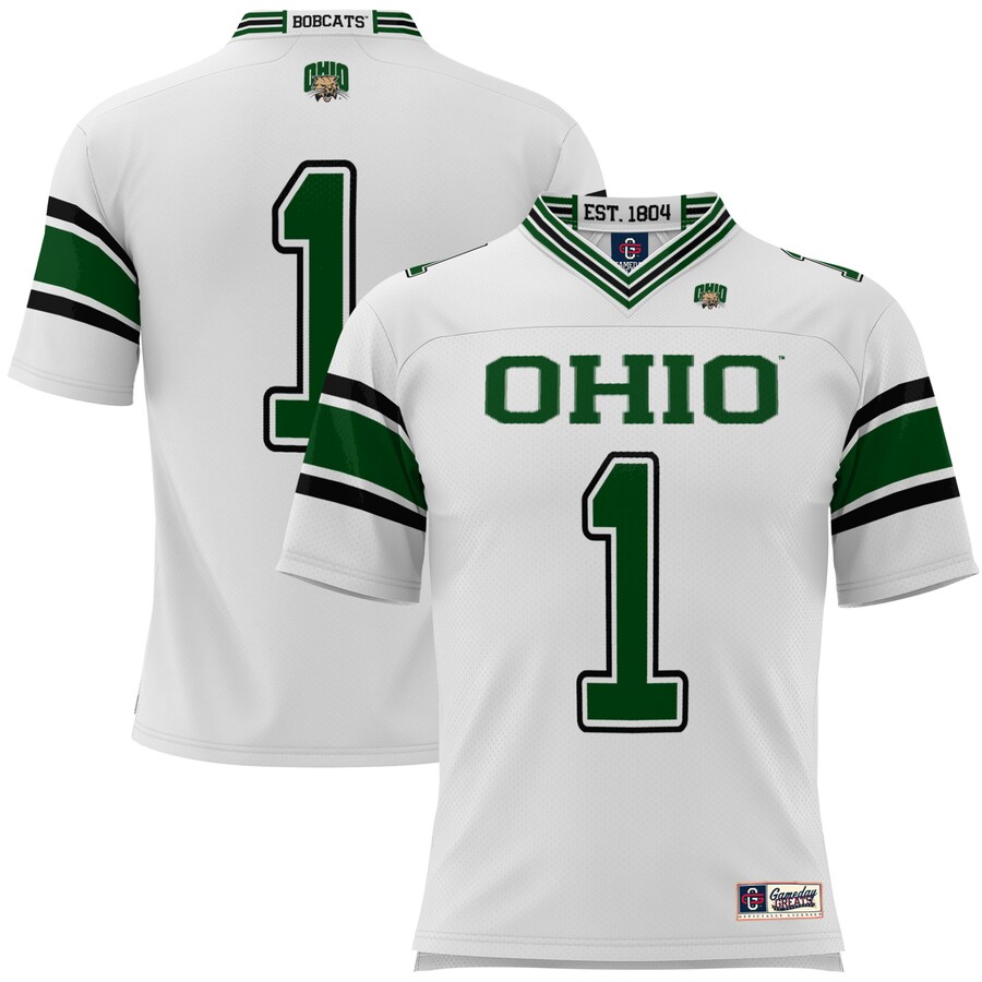Men's GameDay Greats #1 White Ohio Bobcats Football Jersey - Jersey