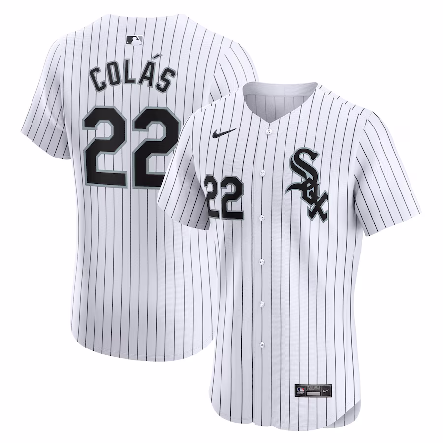 Men's Chicago White Sox Oscar Colas Nike White Home Elite Player Jersey - Jersey