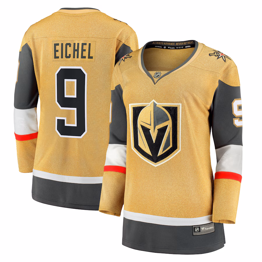 Women's Vegas Golden Knights Jack Eichel Fanatics Gold Home Breakaway Player Jersey - Jersey