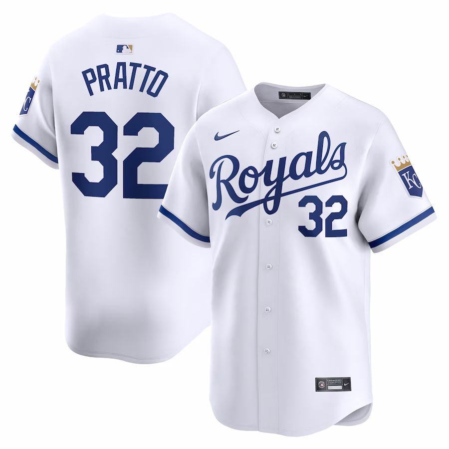 Men's Kansas City Royals Nick Pratto Nike White Home Limited Player Jersey - Jersey