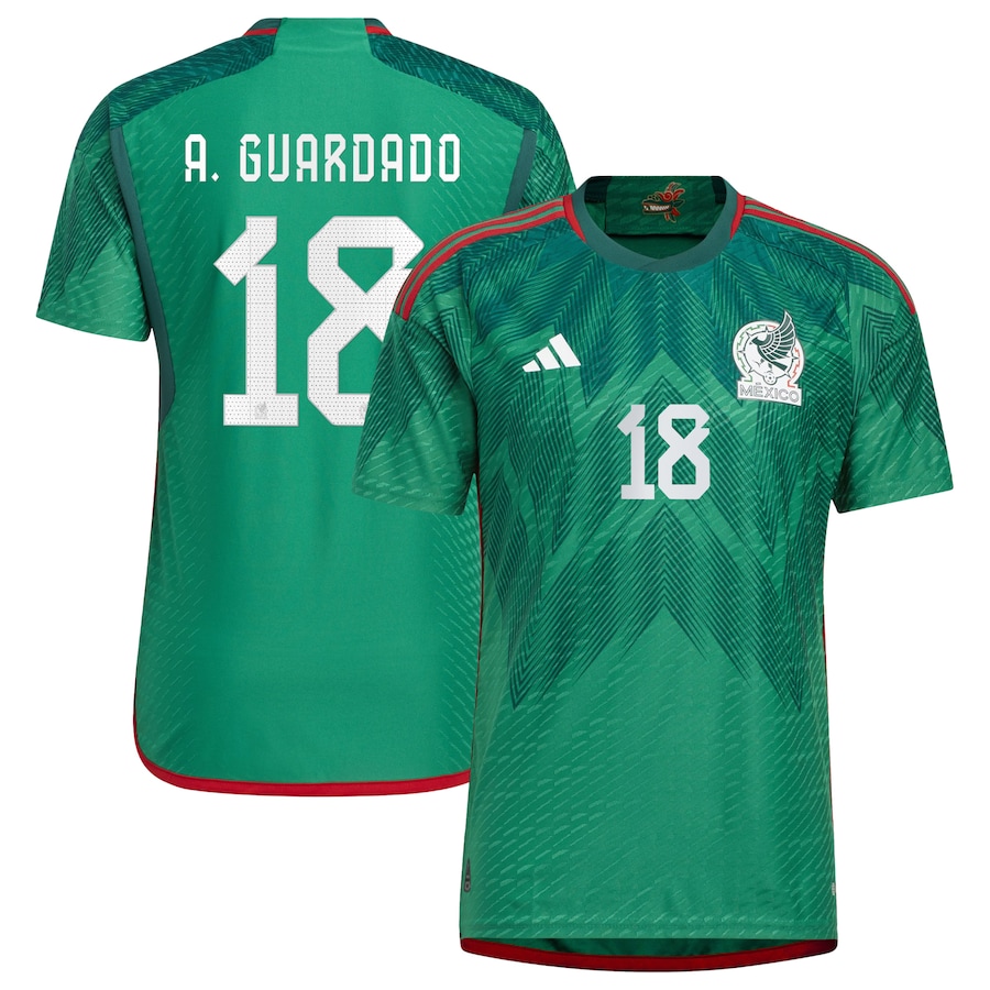 Men's Mexico National Team Andres Guardado adidas Green 2022/23 Home Authentic Player Jersey - Jersey
