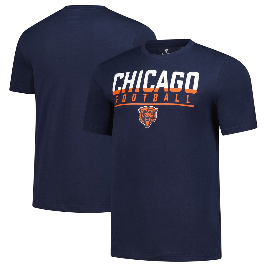 Men's Chicago Bears  Fanatics Navy Blocked T-Shirt - Jersey