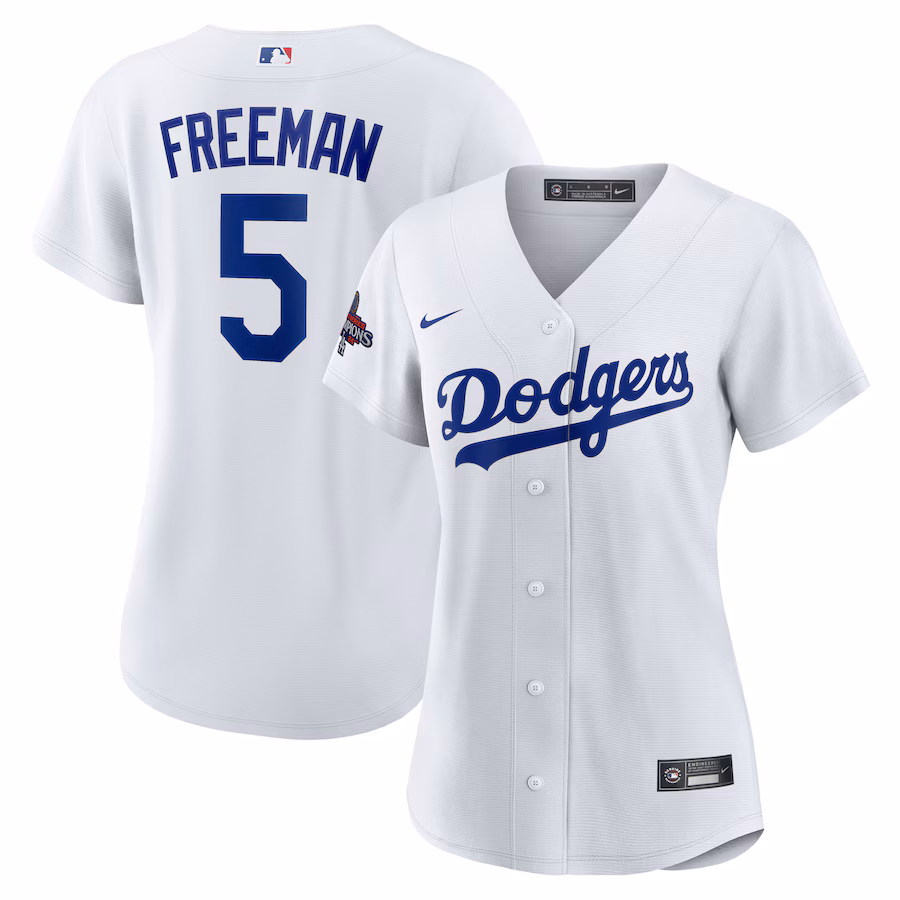 Women's Los Angeles Dodgers Freddie Freeman Nike White 2024 World Series Champions Home Replica Player Jersey - Jersey