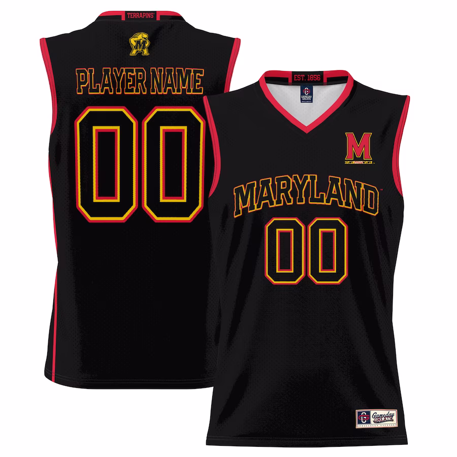 Maryland Terrapins GameDay Greats Youth NIL Pick-A-Player Lightweight Basketball Jersey - Black - Jersey