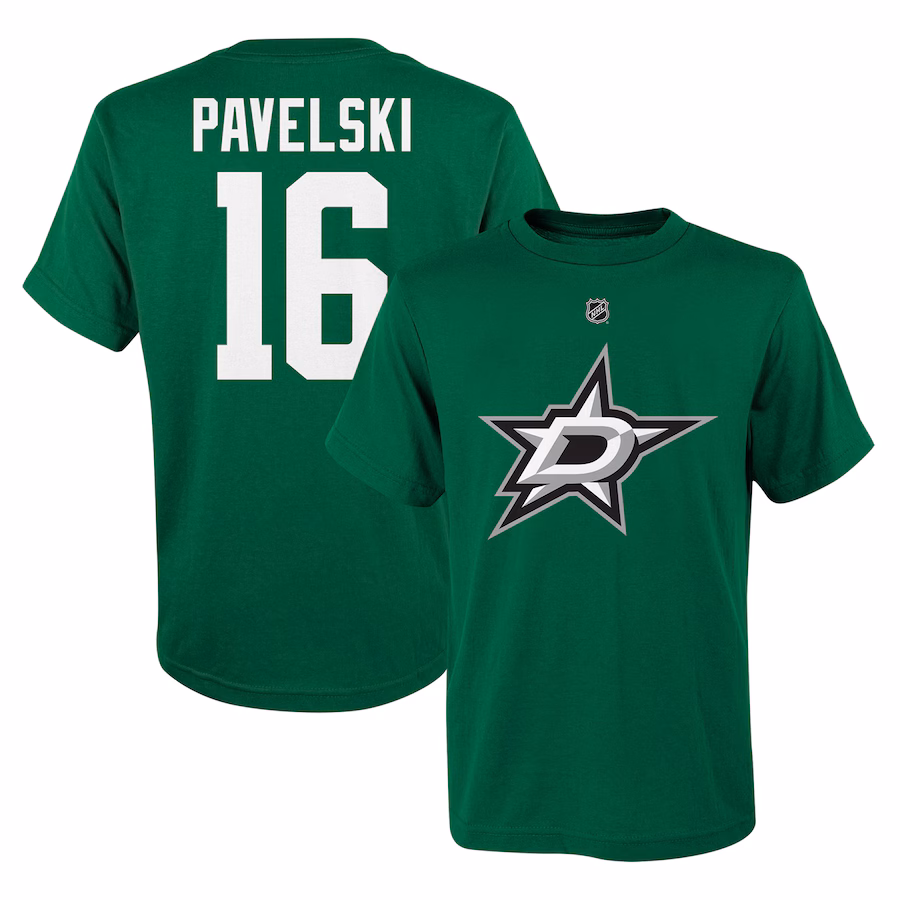 Youth Dallas Stars Joe Pavelski Kelly Green Player Name & Number T-Shirt - Jersey