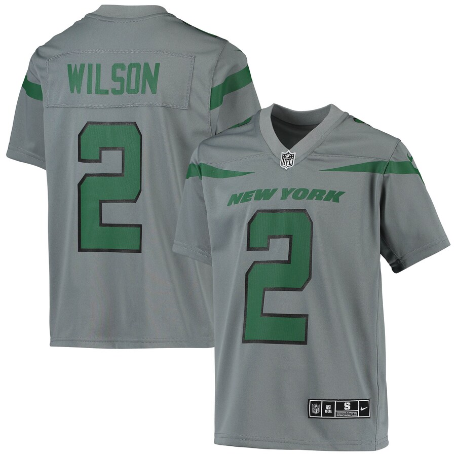 Youth New York Jets Zach Wilson Nike Gray Inverted Team Game Jersey - Jersey