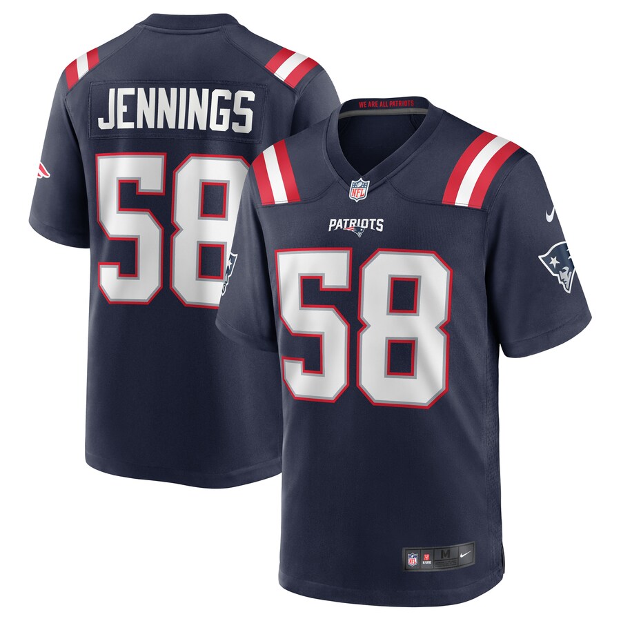 Men's New England Patriots Anfernee Jennings Nike Navy Team Game Jersey - Jersey