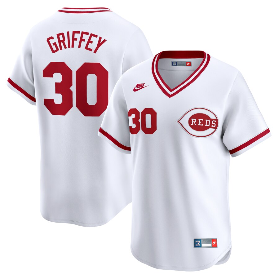 Men's Cincinnati Reds Ken Griffey Nike White Throwback Cooperstown Limited Jersey - Jersey