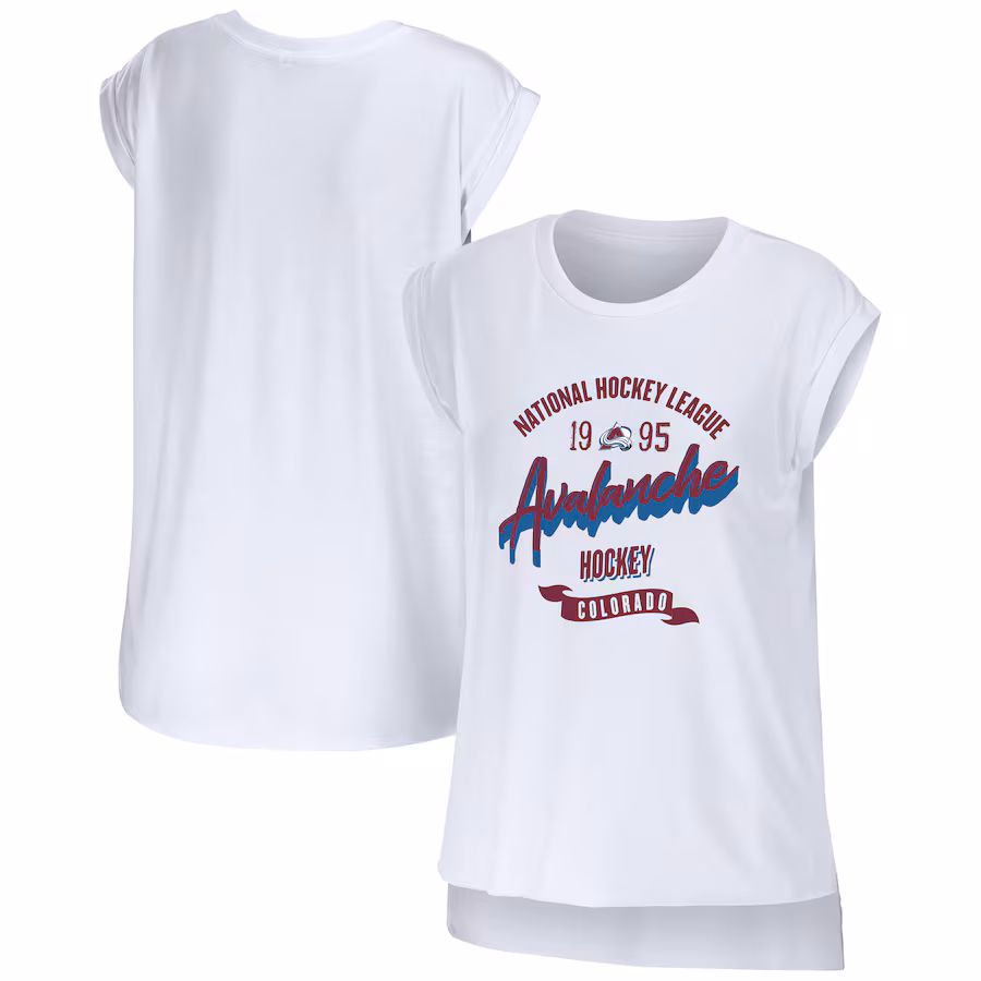 Women's Colorado Avalanche WEAR by Erin Andrews White Domestic Tank Top - Jersey