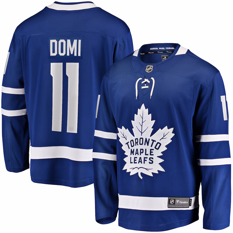 Men's Toronto Maple Leafs Max Domi Fanatics Blue Home Breakaway Jersey - Jersey