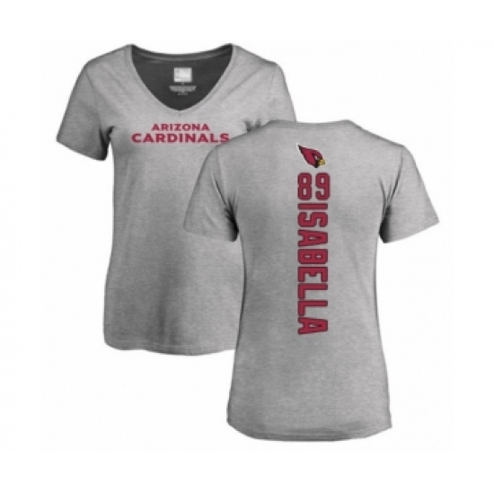 Football Women's Arizona Cardinals #89 Andy Isabella Ash Backer V-Neck T-Shirt - Jersey