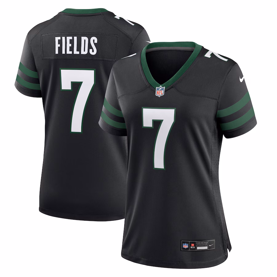 Women's New York Jets Justin Fields Nike Black Alternate Game Jersey - Jersey