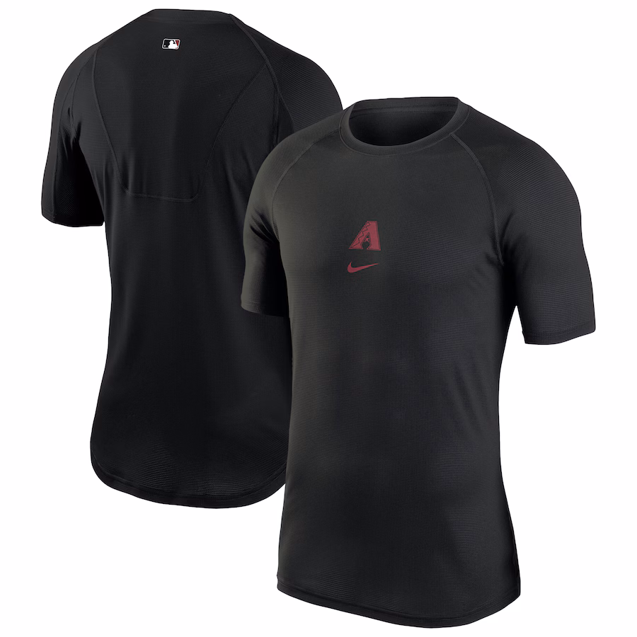 Men's Arizona Diamondbacks Nike Black Authentic Collection Performance Raglan T-Shirt - Jersey
