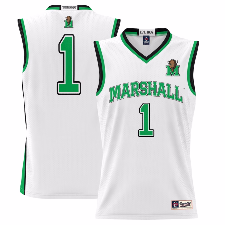 #1 Marshall Thundering Herd GameDay Greats Youth Lightweight Basketball Jersey - White - Jersey
