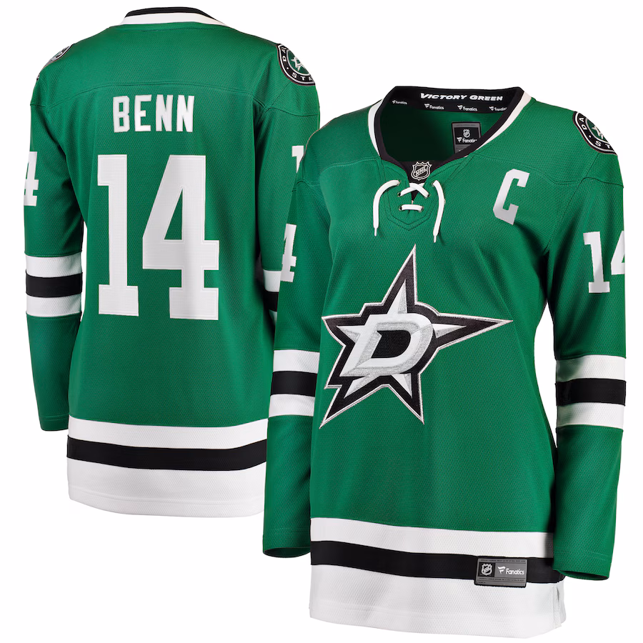 Women's Dallas Stars Jamie Benn Fanatics Kelly Green Captain Patch Home Breakaway Player Jersey - Jersey
