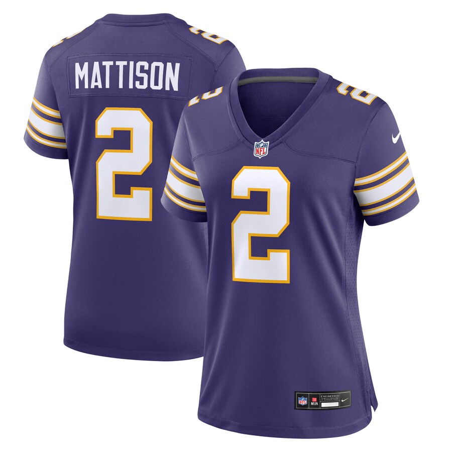 Women's Minnesota Vikings Alexander Mattison Nike Purple Classic Player Game Jersey - Jersey