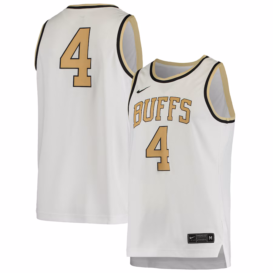 Men's Nike #4 White Colorado Buffaloes Replica Basketball Jersey - Jersey