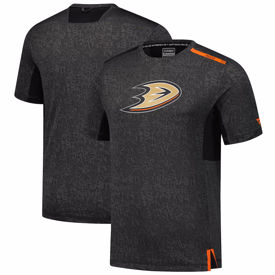 Men's Anaheim Ducks Fanatics Black Authentic Pro Performance T-Shirt - Jersey