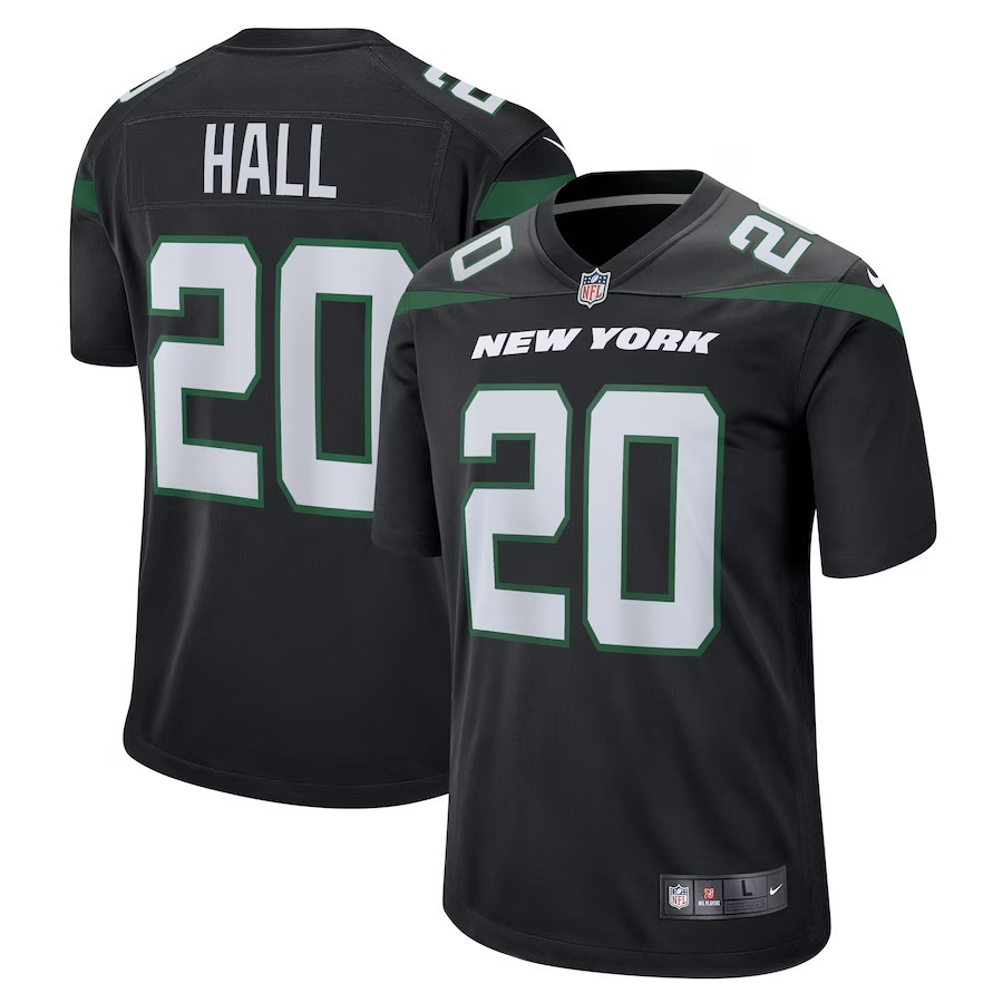 Men's New York Jets Breece Hall Nike Stealth Black Alternate Game Player Jersey - Jersey