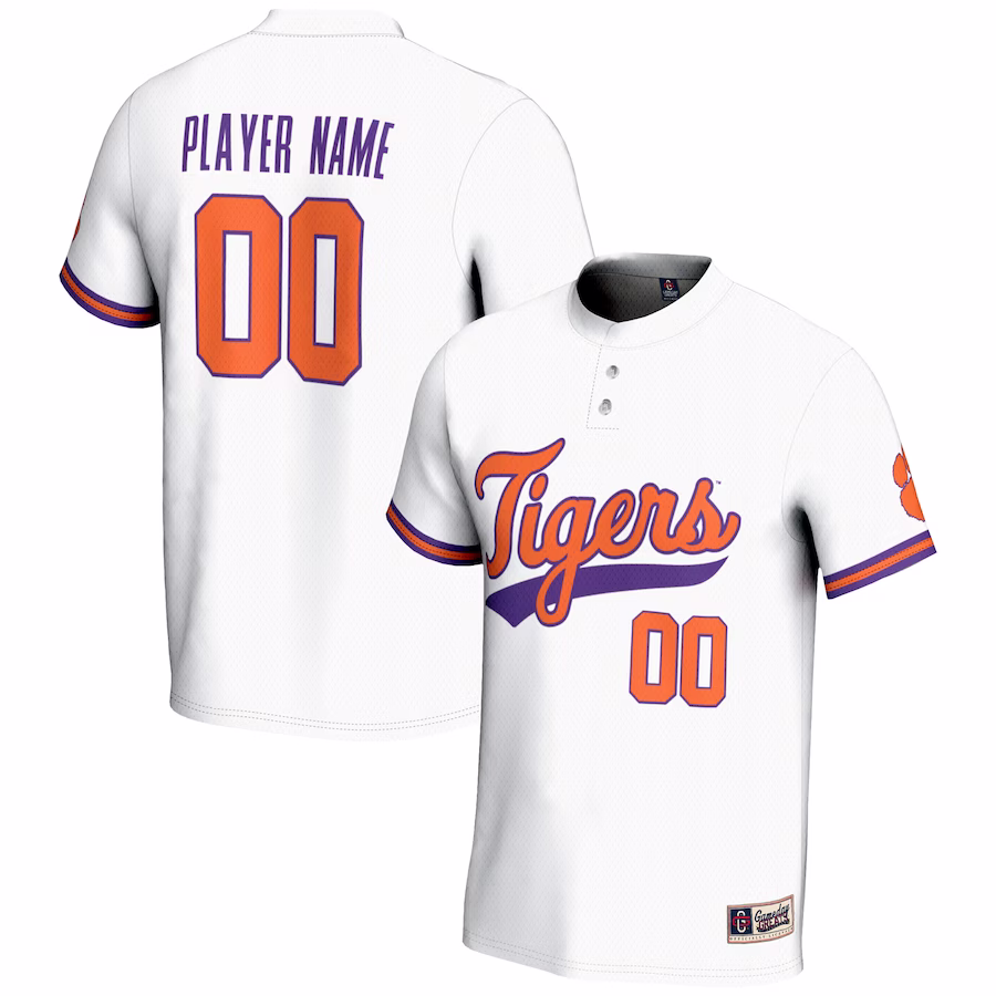 Clemson Tigers GameDay Greats Unisex NIL Pick-A-Player Lightweight Softball Jersey - White - Jersey
