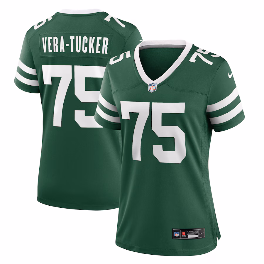 Women's New York Jets Alijah Vera-Tucker Nike Legacy Green Game Jersey - Jersey