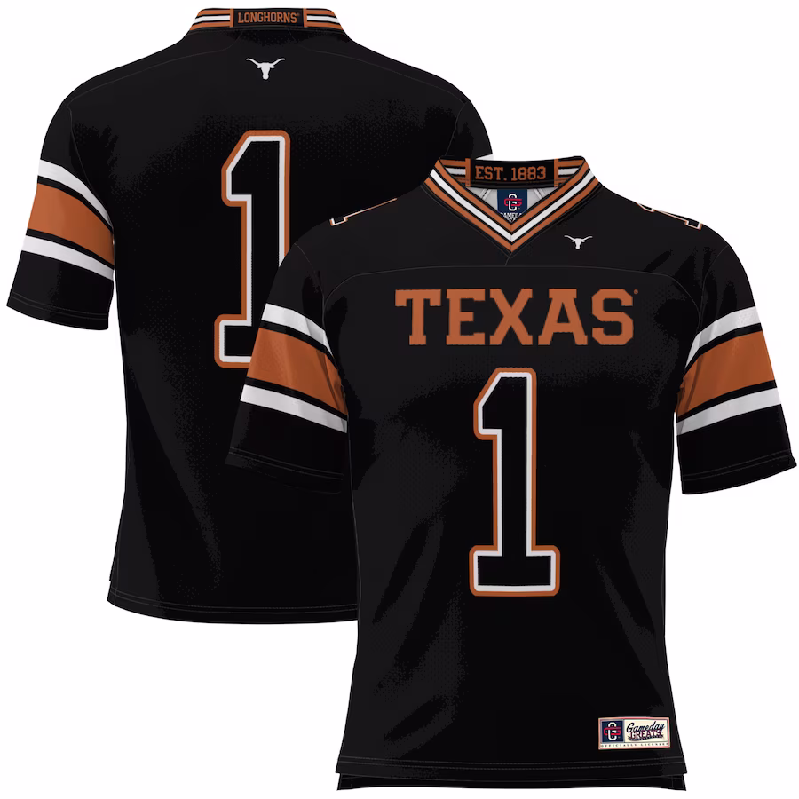#1 Texas Longhorns GameDay Greats Youth Football Jersey - Black - Jersey