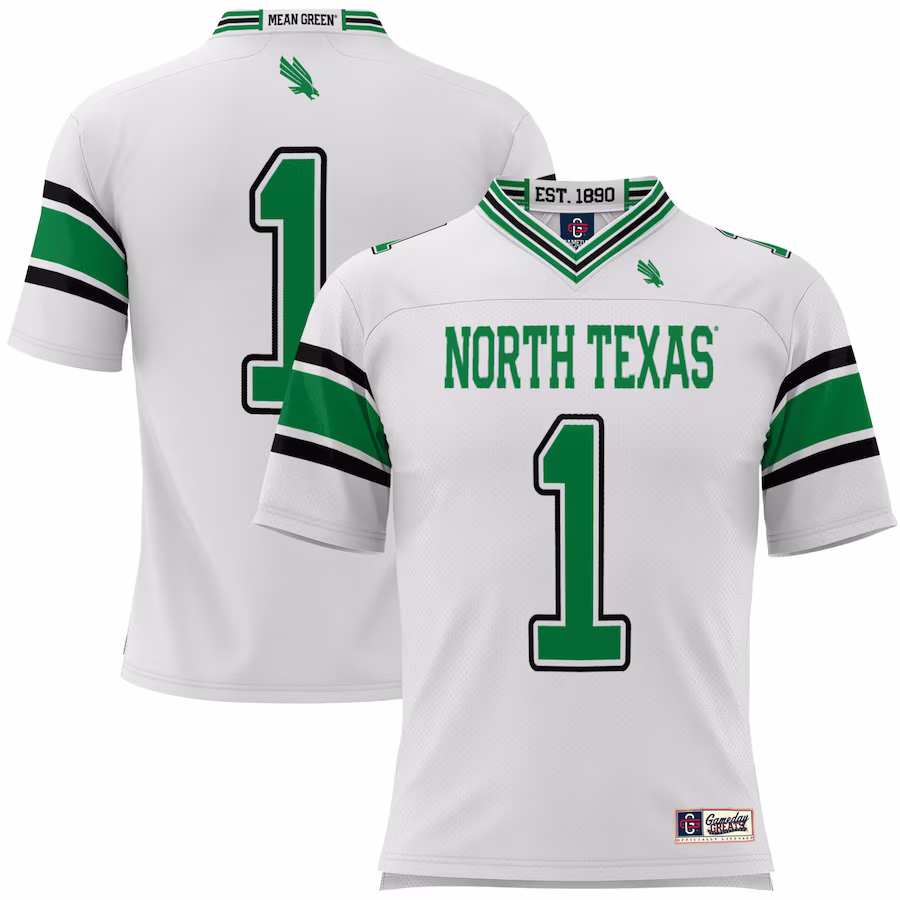 #1 North Texas Mean Green GameDay Greats Youth Football Jersey - White - Jersey