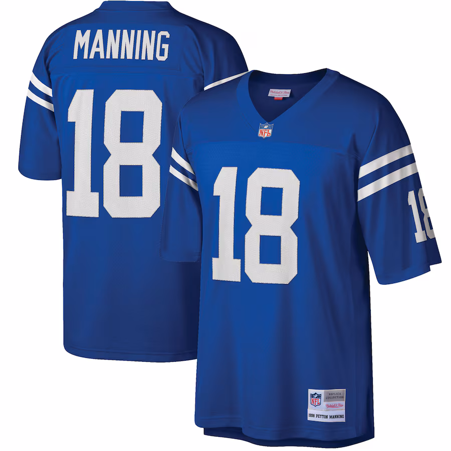 Men's Indianapolis Colts Peyton Manning Mitchell & Ness Royal Big & Tall 1998 Retired Player Replica Jersey - Jersey